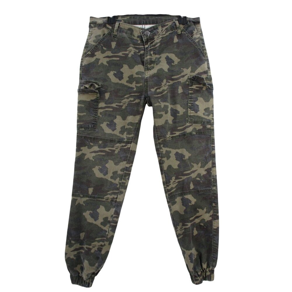 Camouflage Mens Cargo Jogger Pants With Elastic Hem XL Cotton Blend